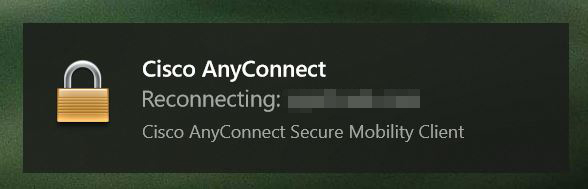 Cisco AnyConnect Secure Mobility Client reconnecting